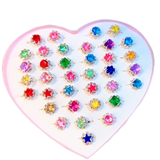 儿童戒指指环宝女童公主可爱女孩首饰品卡通塑料小戒指幼儿首饰盒