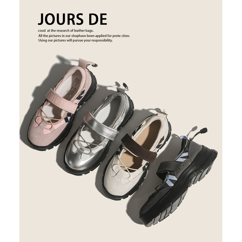 Genuine Leather 2026 New Summer Thick-Soled Mary Jane Shoes for Women with Velcro, Versatile Casual Sports Shoes and Sandals