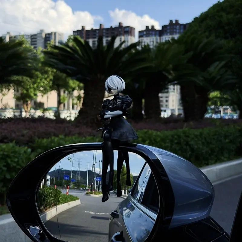 Car-Mounted Nier: Automata 2B Anime Character 2D Decoration for Computer Case, Trunk, and Rearview Mirror