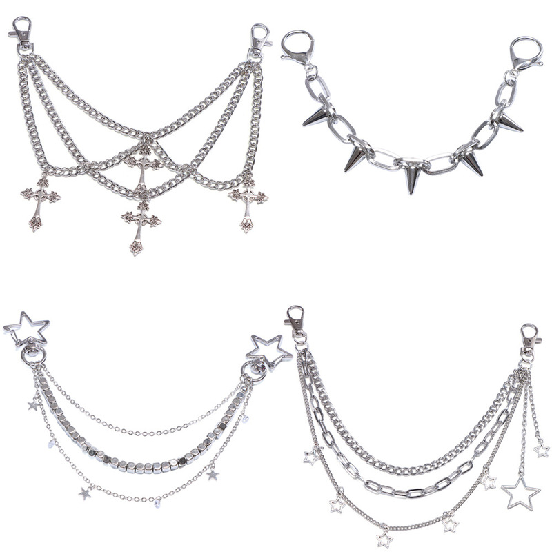 Y2K Millennium Style Multi-Layer Star Bag Chain Punk Metal Chain Pendant Retro Sweet Cool Handbag Decoration Accessories Y2K Millennium Style Multi-Layer Star Bag Chain Punk Metal Chain Pendant Retro Sweet Cool Handbag Decoration Accessories
