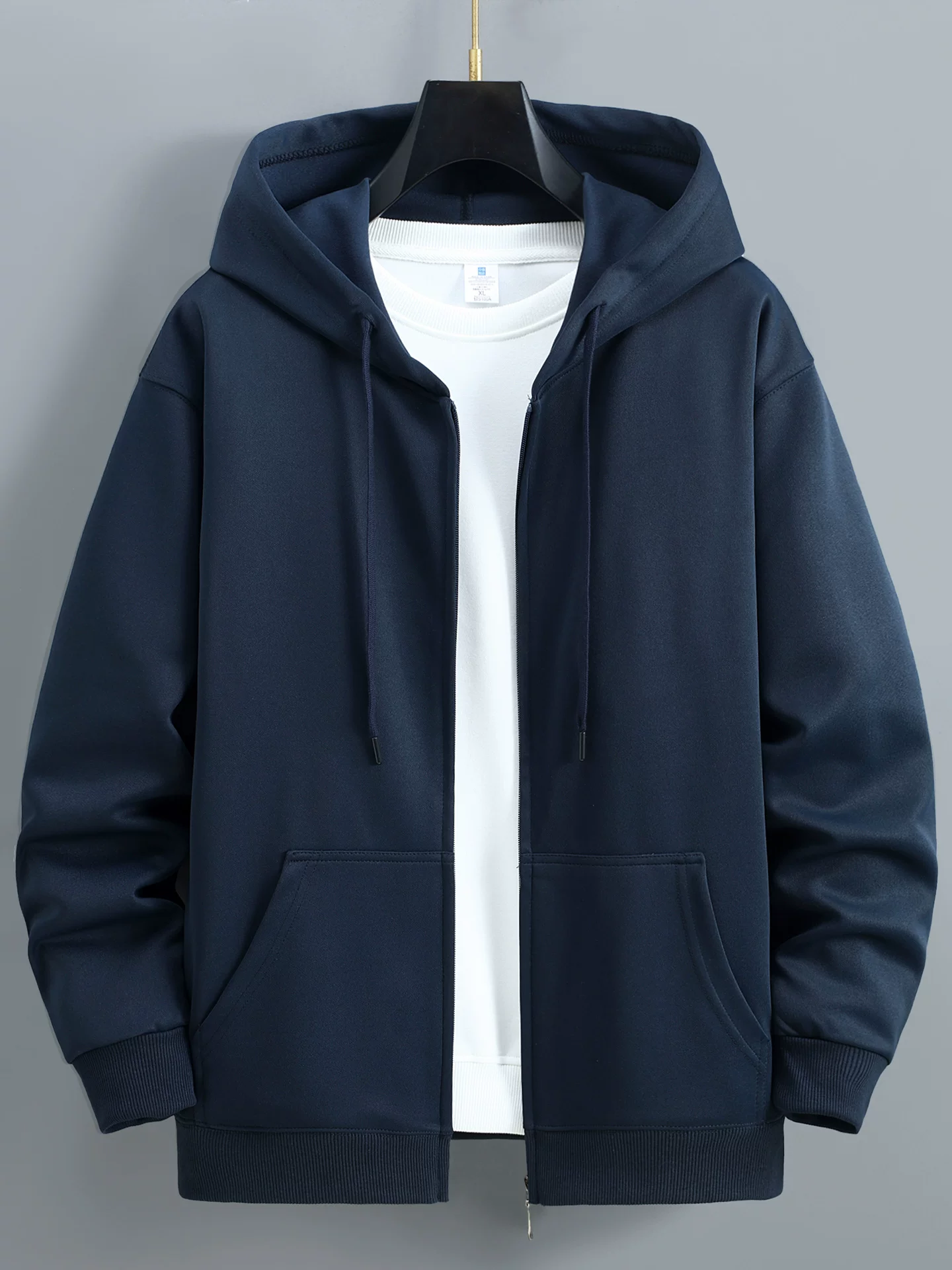 Hoody, sweatshirt, solid warm jacket with zipper