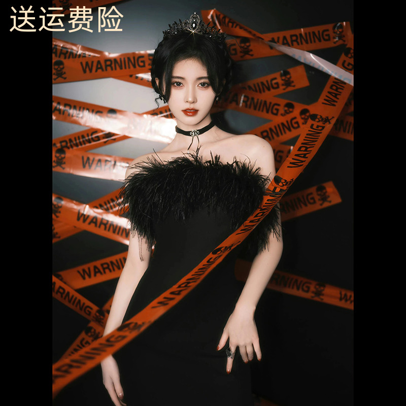 Temperament lady little dress Black dinner birthday party dress Ju Jingying, the same French light luxury niche