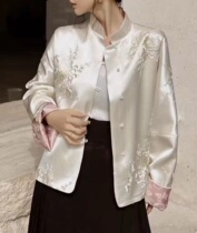 (Moonlight Embroidery) Heavy work embroidered double-sided double-wearing jacket female new Chinese-style collar blouse 20248563-Yao