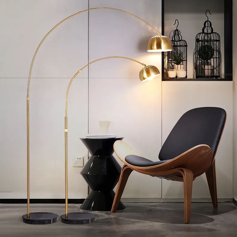 Golden Fishing Lamp Floor Lamp Living Room Sofa Mahjong Lamp Bedroom Study Nordic Decoration Creative Standing Table Lamp