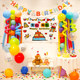 Baby Birthday Decoration Scene Setup for 2-Year-Olds and 3-Year-Olds, Non-Toxic Balloons, Children's Birthday Party Backdrop Hanging Cloth