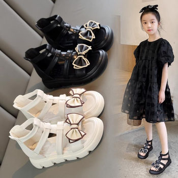 Girls sandals summer style children's treasure Xishuangbanna princess foreign style soft bottom 2023 new explosive leather shoes for children in Rome beach