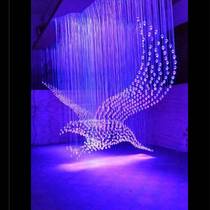 Professionnel LED Fiber Pendentif volant Eagle Spread Wings Styling Chandelier Optical Fiber Interior Decoration Lamp