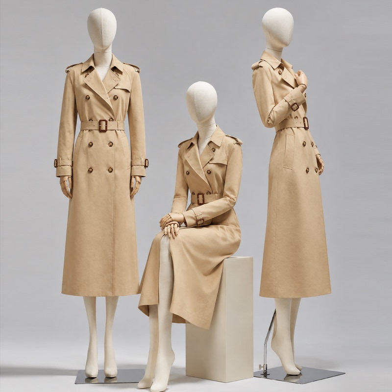 Brand Store Genuine High-End Bbr Same Style Kensington Karl Cali Trench Coat for Women, Mid-Length, 2026 New Model