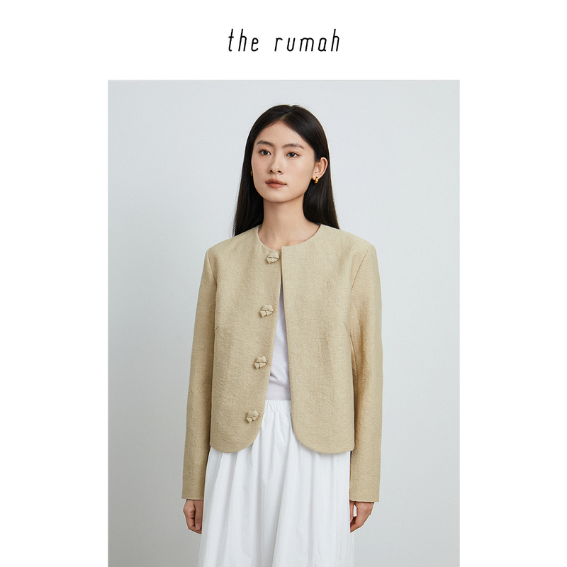 The Rumah Buttery Chanel-Style Short Jacket, Textured Vintage New Handmade Buttoned Jacket