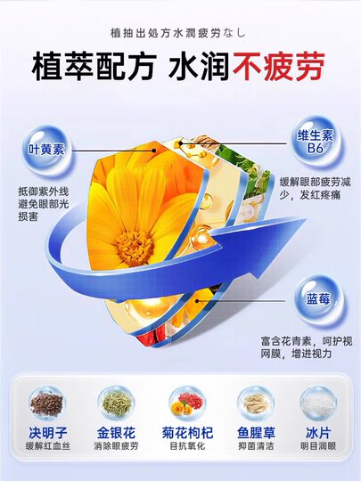 干眼症专用眼药水特效滴眼液药缓解眼睛疲劳干眼涩视力模糊看不清