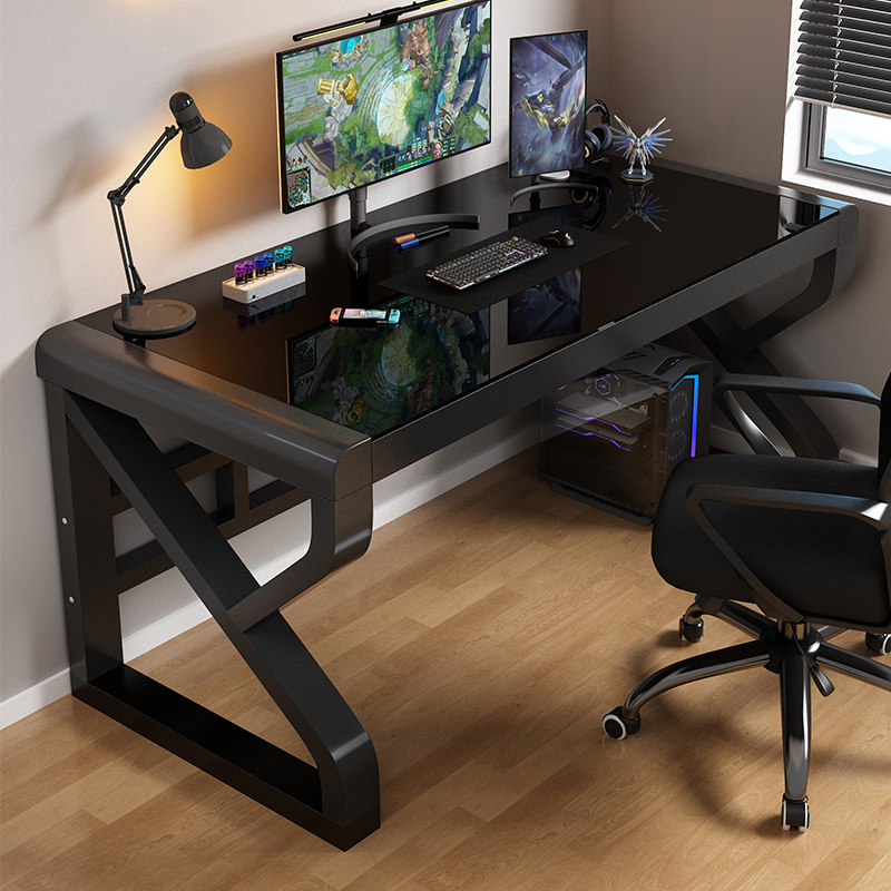 Computer Desk Desktop Bedroom Home Study Desk Student Study Table Small Apartment Simple Tempered Glass Gaming Desk