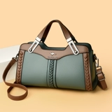 Вместительная и большая кожаная сумка через плечо для матери, из натуральной кожи