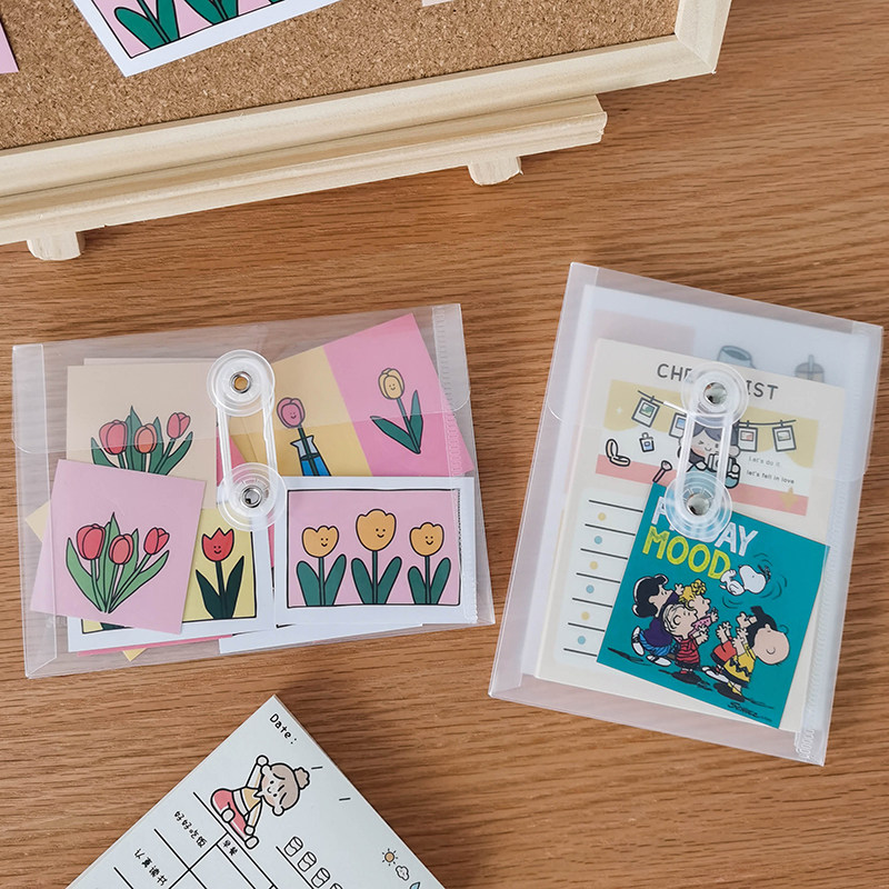 A6 winding transparent waterproof sub-packing bag to organize the document file bag