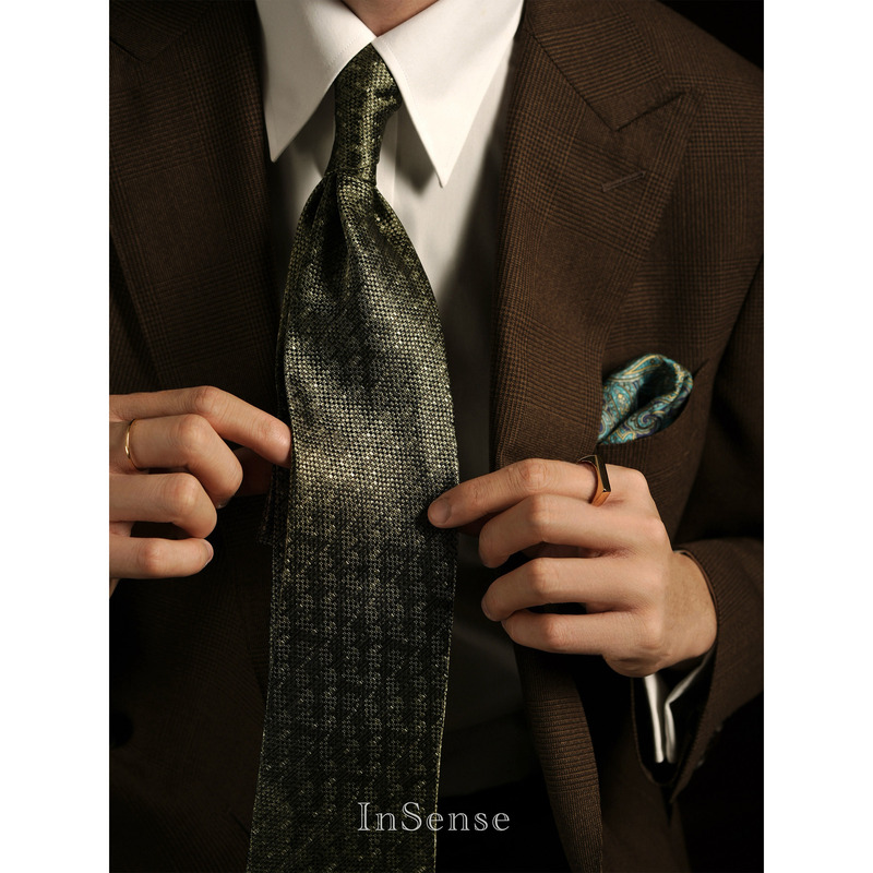 Fully Hand-Rolled Edge Mulberry Silk Tie ins Woven Jacquard Texture Valentine's Day High-End Silk Handmade Tie