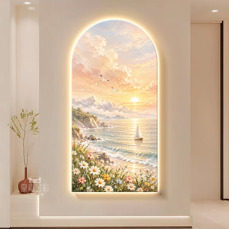 French-Style Cream-Colored Entrance Decorative Painting 2026 New Model Corridor Wall Art with Led Lights for Entryway Facing the Door French-Style Cream-Colored Entrance Decorative Painting 2026 New Model Corridor Wall Art with Led Lights for Entryway Facing the Door
