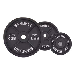 Four-Barbell Plate Set 1.25-25kg Black Spray Paint Matte Finish Large Hole 5cm Barbell Weightlifting Hip Bridge