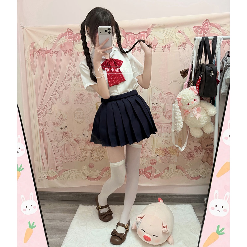 Original Authentic Jk Uniform Summer Jk Shirt Japanese School Style Versatile White Shirt Pleated Skirt Soft Girl Style Set