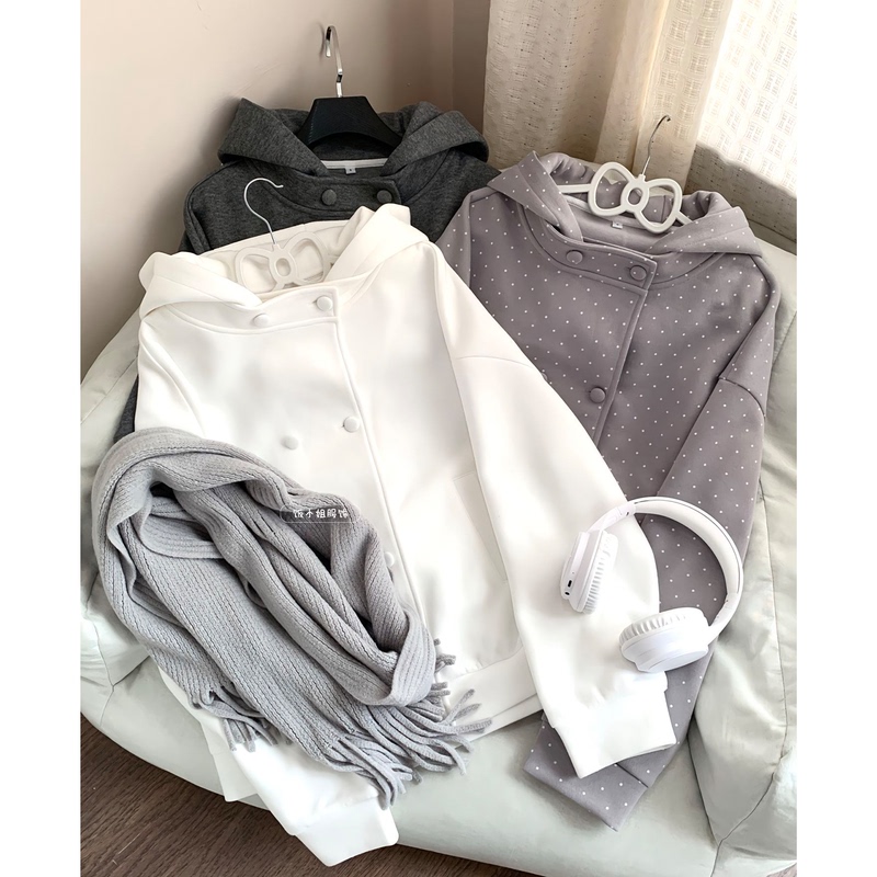 2026 Autumn New College Style Jk Uniform Early Autumn Double-Breasted Hooded Sweatshirt Long Sleeve Versatile Top Jacket 2026 Autumn New College Style Jk Uniform Early Autumn Double-Breasted Hooded Sweatshirt Long Sleeve Versatile Top Jacket