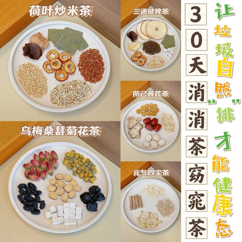 30-Day Full Cycle Drink to Reduce Leg Fat and Belly Fat, Lotus Leaf, Hawthorn, Fried Rice Tea to Improve Metabolism Without Harming the Spleen and Stomach