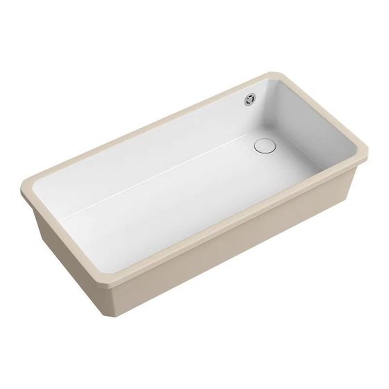 陶瓷侧边下水台下洗手盆卫生间y偏口浴室厨房水槽家用长方形洗面