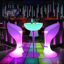 LED light-emitting high tables and chairs creative bar club outdoor hotel led colorful cocktail table bar chairs direct sales