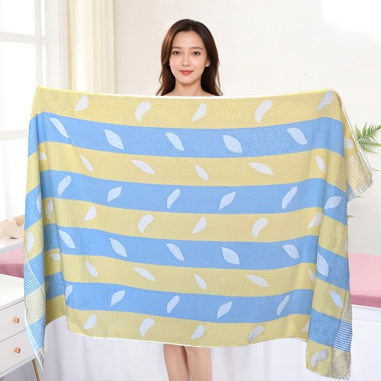 薄款纯棉浴巾成人家用柔软吸水速干全棉超大号男女士夏季加大毛巾