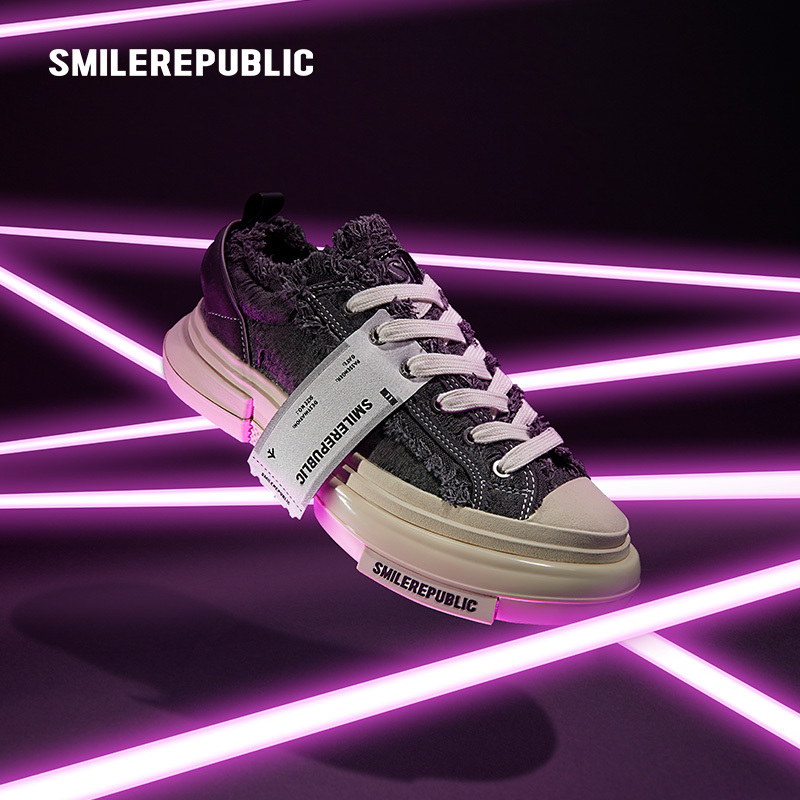 【Liu Yao Wen's Style】Smilerepublic70S' Gray Tassel Thick-Soled Canvas Shoes Casual Shoes
