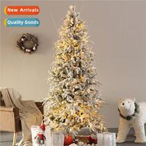 Pencil Tree Flocking wh ghts PVC PE Snowflake Christmas Tree