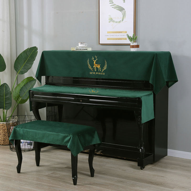 Full Hood Piano Dust Cover Brief Modern Advanced Electronic Piano High-end Geb Half Hood Mesh Red Piano Bench Sleeve Hood