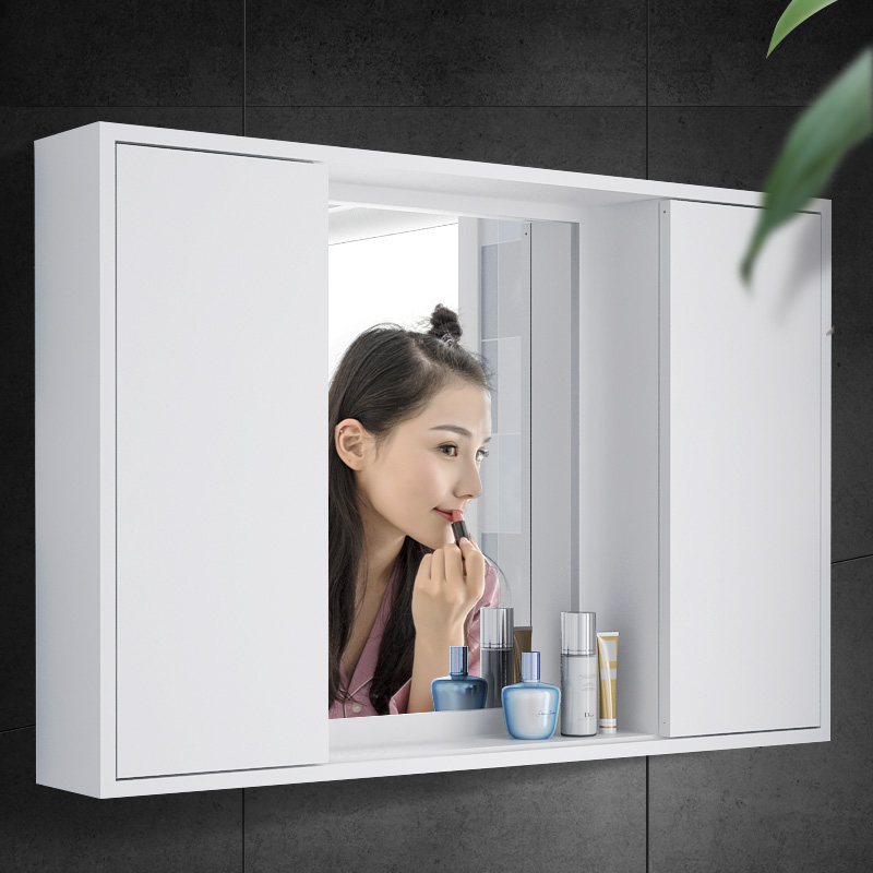 Feng Shui mirror cabinet wall-mounted bathroom mirror hidden invisible toilet makeup mirror storage integrated cabinet powder room