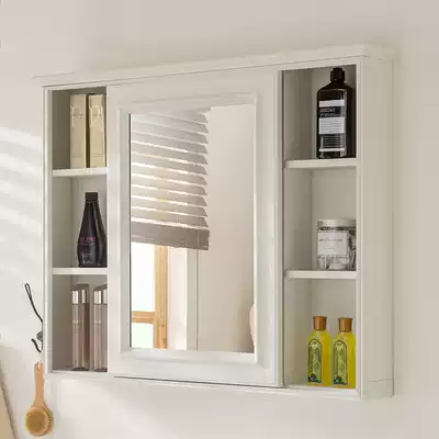 American mirror cabinet Plus height mirror cabinet 60 80 100cm Powder room mirror with shelf Mirror box Wall-mounted