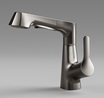 Huida German gun gray lift and drop pull multi-function tap full copper bathroom wash basin