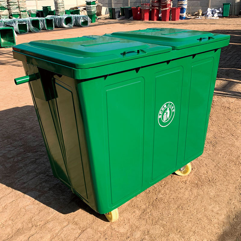 Shaanxi Trash Can 660L Large Thick Iron Trash Can with Wheels and Lid Outdoor Garbage Bin Metal Bin Shaanxi Trash Can 660L Large Thick Iron Trash Can with Wheels and Lid Outdoor Garbage Bin Metal Bin