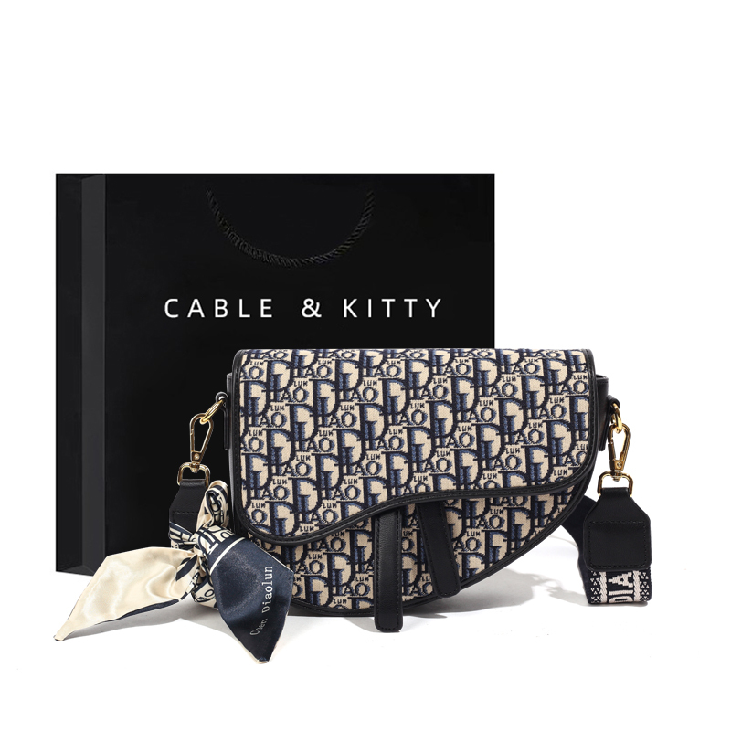 Cable&Kitty Bag for Women 2026 New High-End Crossbody Saddle Bag Stylish Niche Design Underarm Bag