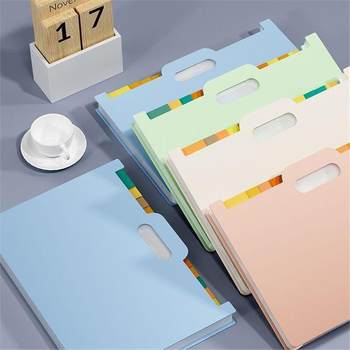A4 vertical folder retractable organ package desktop organization tool junior high school students with large capacity layered d2
