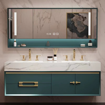 King Modern Light Luxury Bathroom Cabinet Combined Handwashed Face Solid Oak Toilet Washing Table Rock