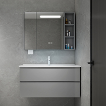 Waterproof Basin Bathroom Bathroom Cabinet Combined Oakwood Solid Wood Bathroom Bathroom in One Ceramic Basin