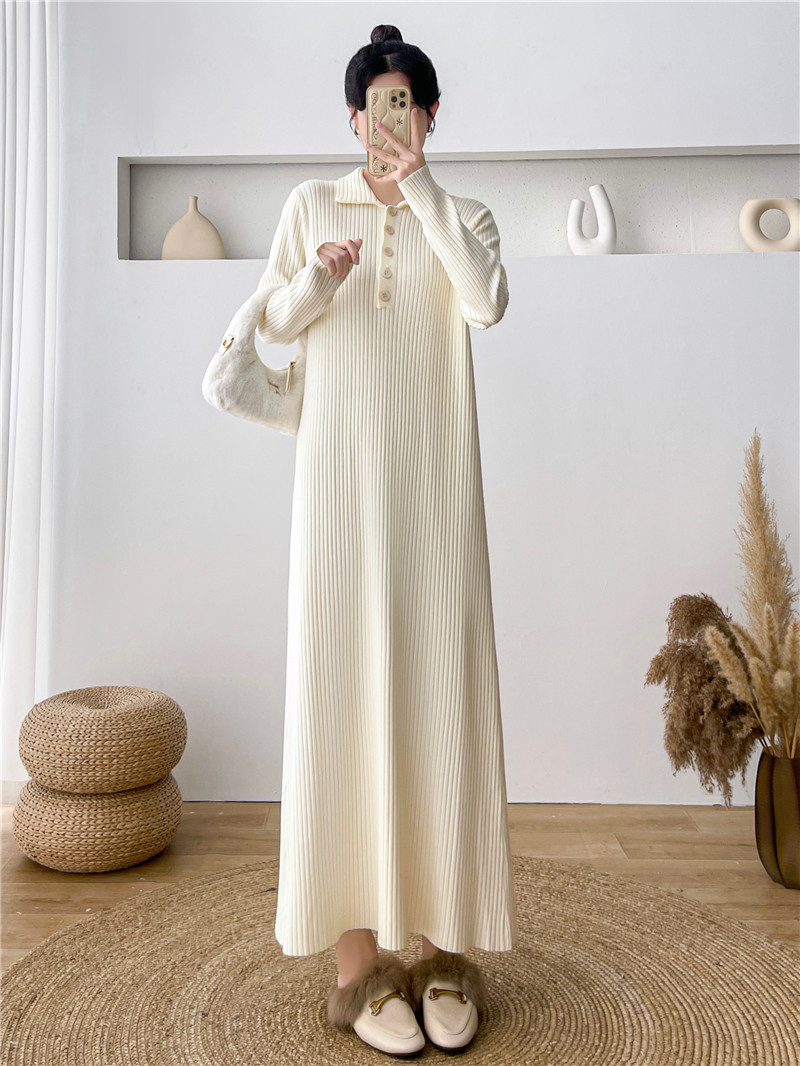 Fall loose knit one-piece dress Children's new autumn and winter fitted with a knee worthy coat with a base long sweater dress-Taobao