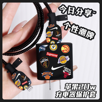 Suitable for Apple 15promax mobile phone charger protective cover iPhone14 13iPad2022 fast charging data cable anti-breakage rope 12 both ends protective cover iPho