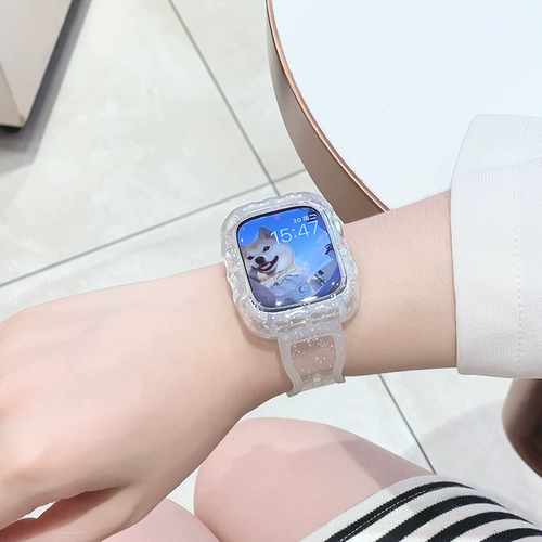 Apple, совместимые часы, силиконовый ремешок для часов, универсальные умные аксессуары подходит для мужчин и женщин, сменный волнистый прозрачный браслет, 6/5/, 3/4