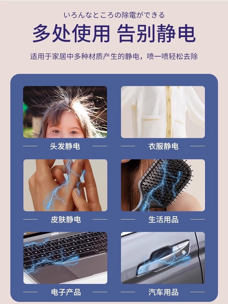 Anti-Static Spray for Clothes, Removes Static Electricity from Clothing, Anti-Static Magic Tool, Removes Wrinkles, Makes Hair Smooth and Long-Lasting Fragrance in Autumn and Winter