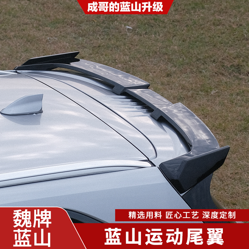Suitable for Weibo Blue Mountain Car Tail Upgrade Tail carbon fiber bright black Appearance Kit Retrofit-Taobao