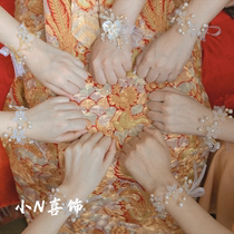 Korean aesthetic Mori style wrist rosette wedding bride wedding bridesmaid group sister group bracelet dance event hand flower