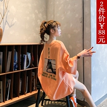 Pregnant Women summer clothes jacket foreign style pregnant women short sleeve T-shirt summer clothes long loose fashion hot mom personality