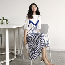 Pregnant Women summer dress 2020 fashion stripes loose pregnant woman temperament dress summer tide hot mom foreign personality