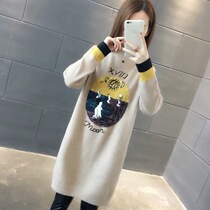 Pregnancy Woman Dress Autumn Winter style Knitted Dress Fashion Pregnant Woman Sweater Mid long style undershirt Autumn Winter Tidal Mother Outwear