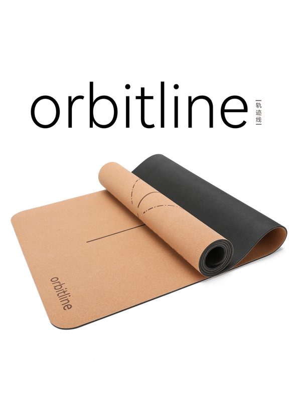 Orbitline Cork Yoga Mat Natural Cork Rubber Breathable Non-Slip Eco-Friendly Trajectory Line Fan Liyuan