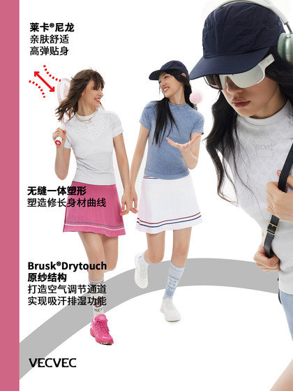 VECVEC 여성 스포츠를위한 새로운 여름 얇은 퀵 건조 티셔츠 단락 골프 테니스 야외 통기성 여성 의류