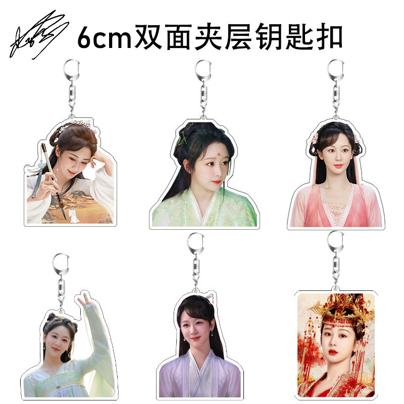 楊紫キーホルダー、アクリル製両面バッグチャーム、沈香の香りのする有名人グッズ、誕生日プレゼント。