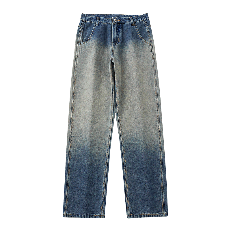 Kuvine Zip Trousers Gradient Washed Spring Denim